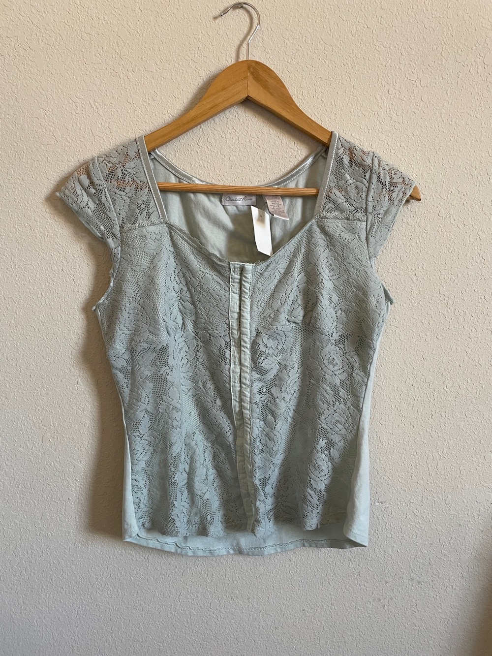 Charlotte Russe RARE Vintage Y2K Lace Corset Mixed Media Top